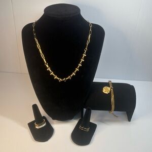 Four piece gold-plated jewelry bundle